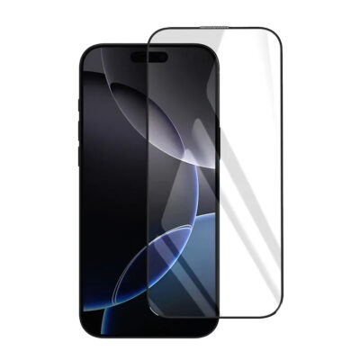 Protector de Vidrio Templado 9H con Bordes Curvos y Adhesivo Negro para Apple iPhone 16 Pro