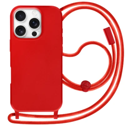 Funda con Cordón para iPhone 16 Pro Max - Rojo
