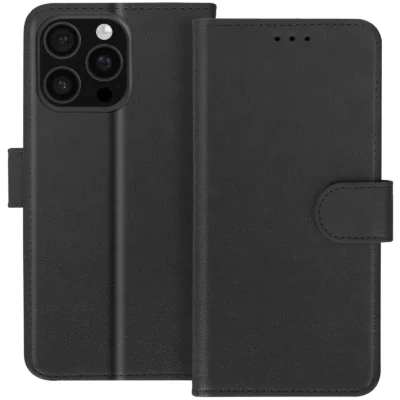 Funda de Cuero en Libro para iPhone 16 Pro Max - Negro