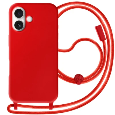 Funda con Cordón para iPhone 16 Plus - Rojo