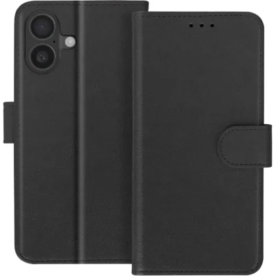 Funda de Cuero en Libro para iPhone 16 Plus - Negro
