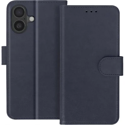 Funda de Cuero en Libro para iPhone 16 Plus - Azul