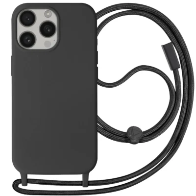 Funda con Cordón para iPhone 15 Pro - Negro