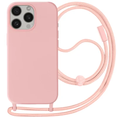 Funda con Cordón para iPhone 15 Pro Max - Rosa