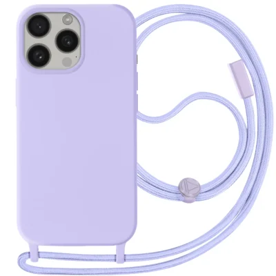 Funda con Cordón para iPhone 15 Pro Max - Morado