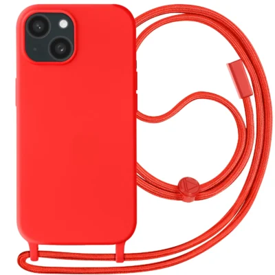 Funda con Cordón para iPhone 15 - Rojo
