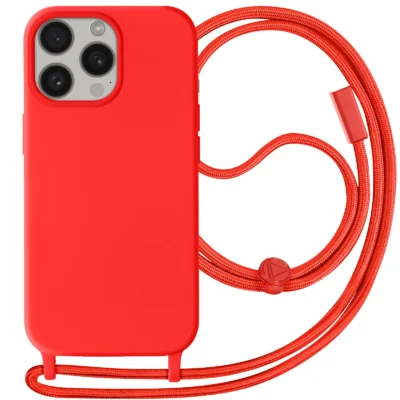 Funda con Cordón para iPhone 15 Pro - Rojo