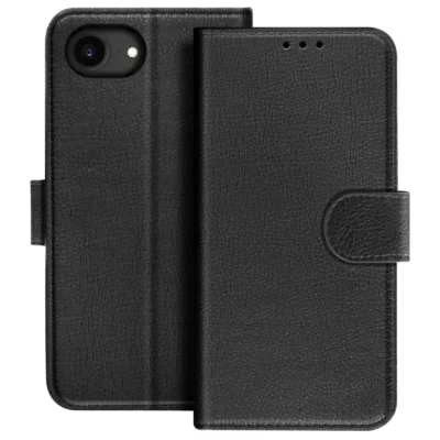 Funda de Cuero en Libro para iPhone 16e - Negro