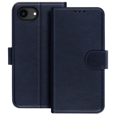 Funda de Cuero en Libro para iPhone 16e - Azul