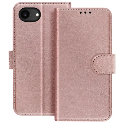 Funda de Cuero en Libro para iPhone 16e - Rosa