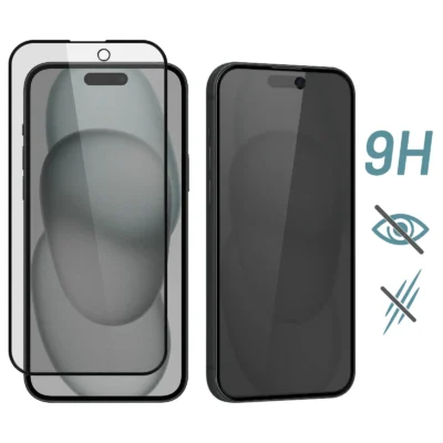 Protector Anti-Espía iPhone 15 - Privacidad 30° + Dureza 9H