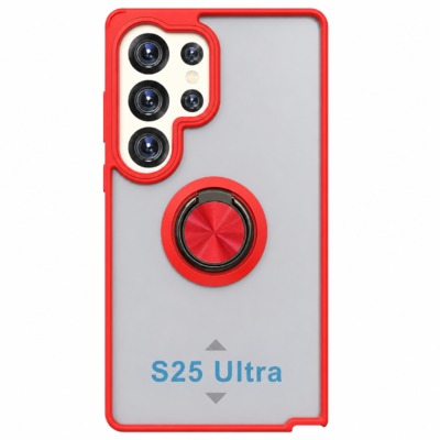 Funda con Anillo Integrado para Samsung S25 ULTRA - Rojo