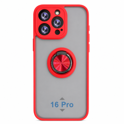 Funda con Anillo Integrado para Apple iPhone 16 PRO - Rojo