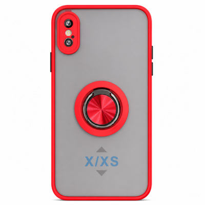 Funda con Anillo Integrado para Apple iPhone XS - Rojo
