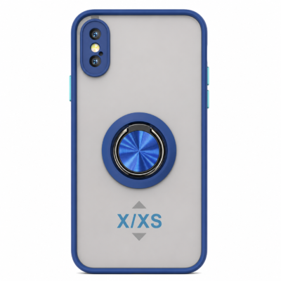 Funda con Anillo Integrado para Apple iPhone XS - Azul