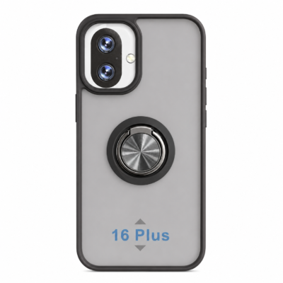 Funda con Anillo Integrado para Apple iPhone 16 PLUS - Negro