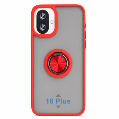 Funda con Anillo Integrado para Apple iPhone 16 PLUS - Rojo