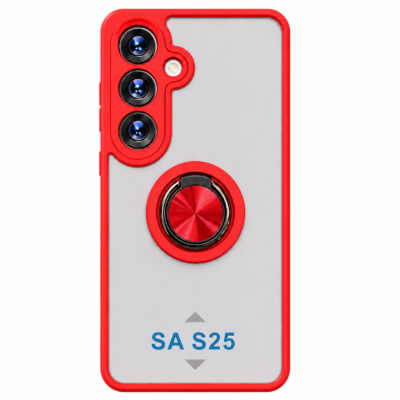 Funda con Anillo Integrado para Samsung S25 - Rojo