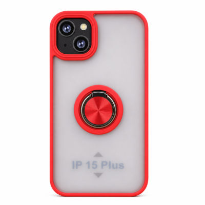 Funda con Anillo Integrado para Apple iPhone 15 PLUS - Rojo