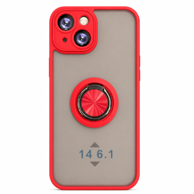 Funda con Anillo Integrado para Apple iPhone 14 - Rojo