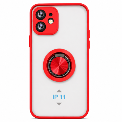 Funda con Anillo Integrado para Apple iPhone 11 - Rojo