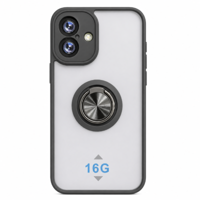 Funda con Anillo Integrado para Apple iPhone 16 - Negro