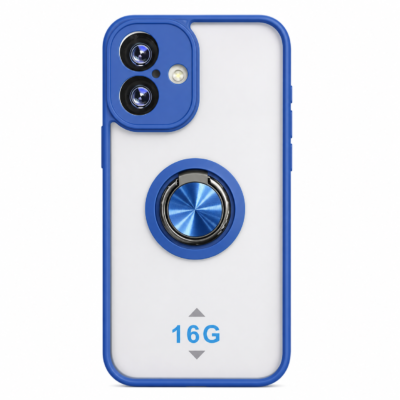 Funda con Anillo Integrado para Apple iPhone 16 - Azul