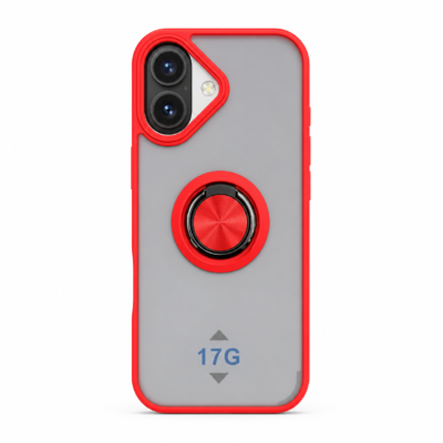 Funda con Anillo Integrado para Apple iPhone 17 - Rojo