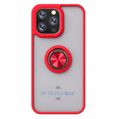 Funda con Anillo Integrado para Apple iPhone 15 PRO MAX - Rojo