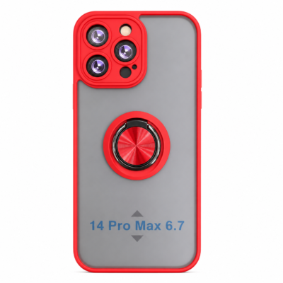 Funda con Anillo Integrado para Apple iPhone 14 PRO MAX - Rojo