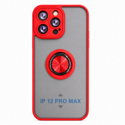Funda con Anillo Integrado para Apple iPhone 12 PRO MAX - Rojo