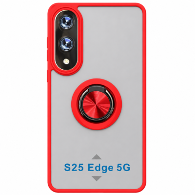 Funda con Anillo Integrado para Samsung S25 EDGE - Rojo