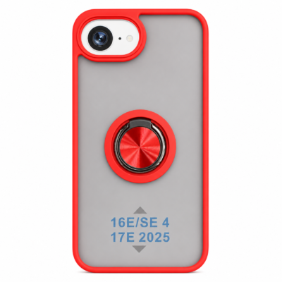 Funda con Anillo Integrado para Apple iPhone 16 E - Rojo