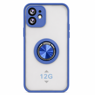 Funda con Anillo Integrado para Apple iPhone 12 - Azul