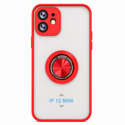 Funda con Anillo Integrado para Apple iPhone 12 MINI - Rojo