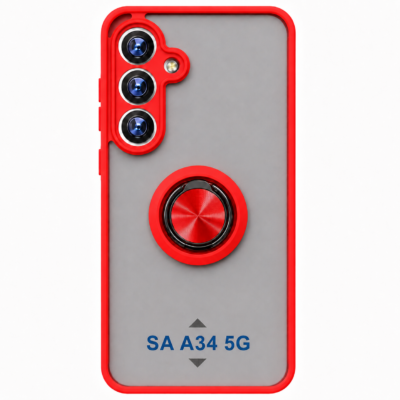 Funda con Anillo Integrado para Samsung A34 - Rojo