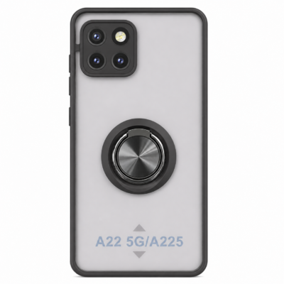 Funda con Anillo Integrado para Samsung A22 - Negro
