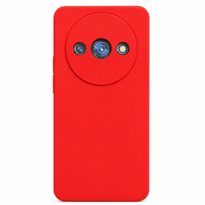 Funda de Silicona con Protección de Cámara – Antigolpes y Tacto Suave para Xiaomi Redmi A3 - Rojo