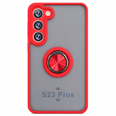 Funda con Anillo Integrado para Samsung S23 PLUS - Rojo