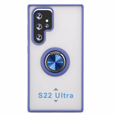Funda con Anillo Integrado para Samsung S22 ULTRA - Azul
