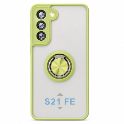 Funda con Anillo Integrado para Samsung S21 FE - Verde
