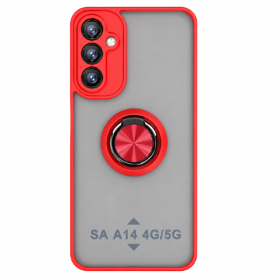 Funda con Anillo Integrado para Samsung A14 - Rojo