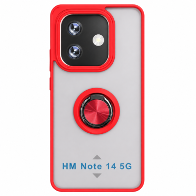Funda con Anillo Integrado para Xiaomi Redmi Note 14 5G - Rojo