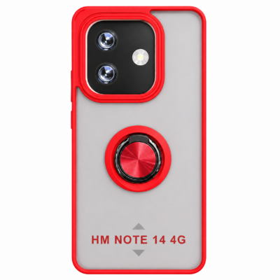 Funda con Anillo Integrado para Xiaomi Redmi Note 14 4G - Rojo