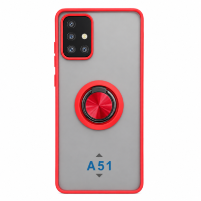 Funda con Anillo Integrado para Samsung A51 - Rojo