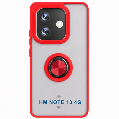Funda con Anillo Integrado para Xiaomi Redmi Note 13 4G - Rojo