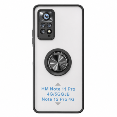 Funda con Anillo Integrado para Xiaomi Redmi Note 11 PRO - Negro