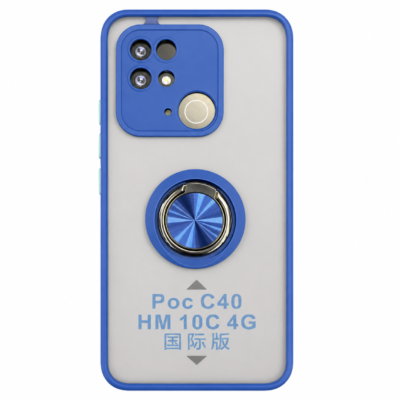 Funda con Anillo Integrado para Xiaomi Redmi 10C - Azul