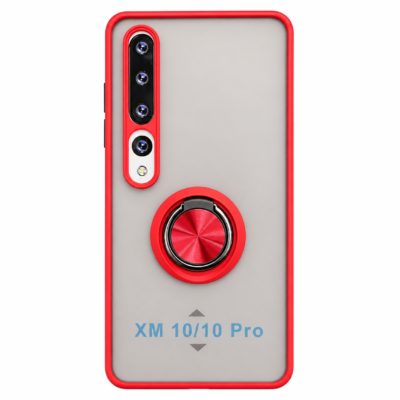 Funda con Anillo Integrado para Xiaomi MI 10 - Rojo