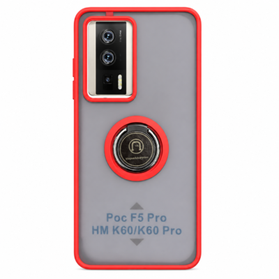Funda con Anillo Integrado para Xiaomi POCO F5 PRO - Rojo